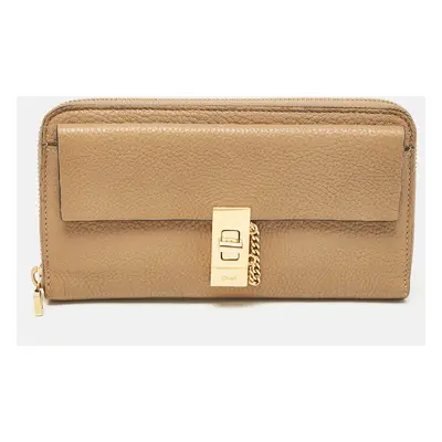 Chloe Beige Leather Drew Continental Wallet