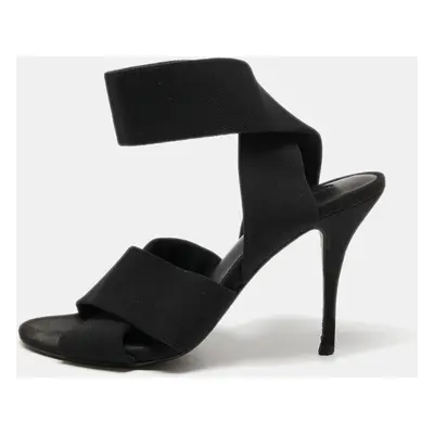 Alexander Wang Black Canvas Ankle Wrap Sandals Size