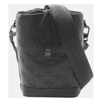 Louis Vuitton Black Leather Monogram Shadow Leather Sling Bag