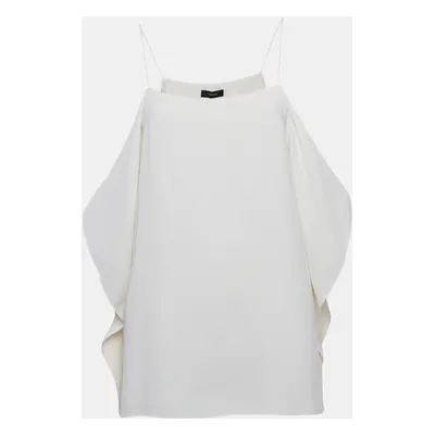 Theory Ivory Rosina Crepe Keyhole Sleeve Slip Tank Top