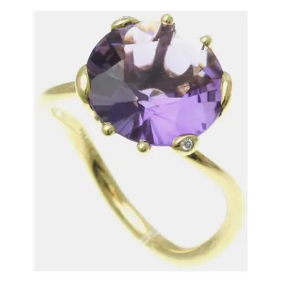 Christian Dior 18K Yellow Gold OUI Amethyst Ring