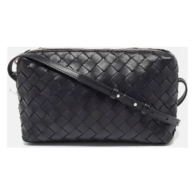 Bottega Veneta Black Intrecciato Leather Crossbody Bag