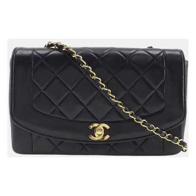 Chanel Black Leather Lambskin Chain Shoulder Bag