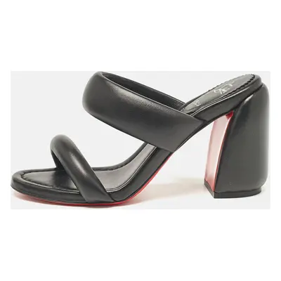 Christian Louboutin Black Leather Inflama Sab Slide Sandals Size