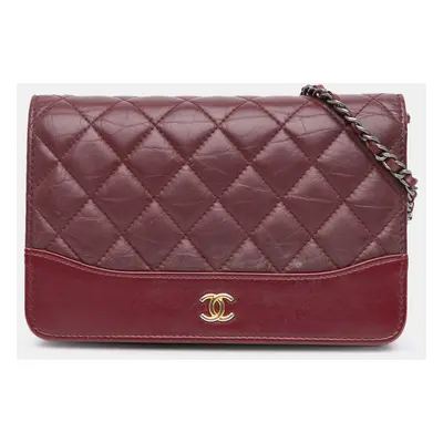 Chanel Quilted Aged Calfskin Gabrielle Wallet on Chain