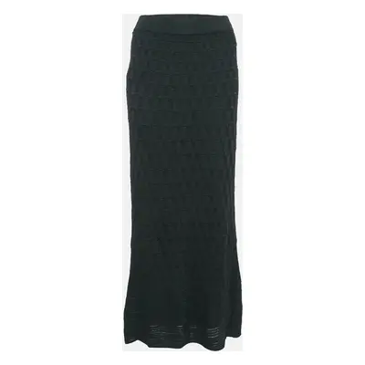 M Missoni Black Patterned Knit Maxi Skirt