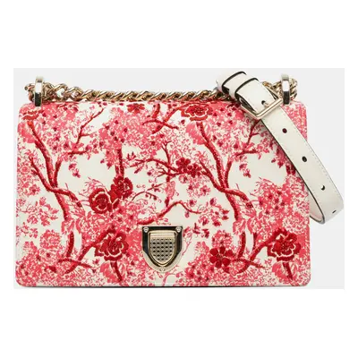 Dior Medium Calfskin Embroidered Floral Toile de Jouy Diorama Flap