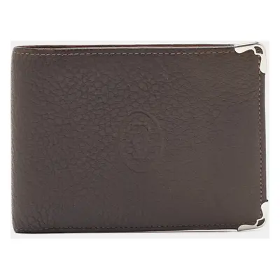 Cartier Brown Leather Must de Cartier 6CC Bifold Wallet