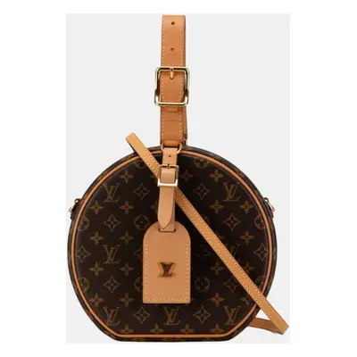 Louis Vuitton Brown Pvc Leather Monogram Petite Boite Chapeau Handbag