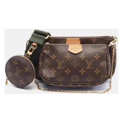 Louis Vuitton Brown Khaki Coated Canvas Monogram Multi Pochette Accessoires Shoulder Bag