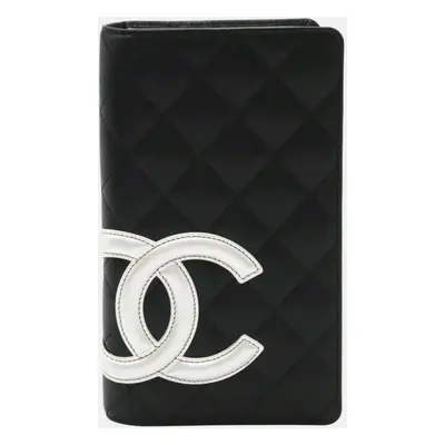 Chanel Black Leather Cambon Line Bifold Wallet