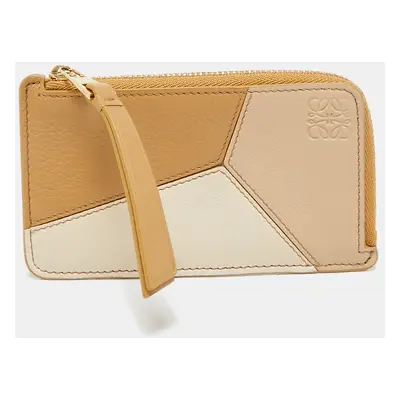 Loewe Beige Leather Puzzle Coin Card Holder