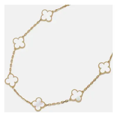 Van Cleef & Arpels 18K Yellow Gold Vintage Alhambra Necklace Motifs