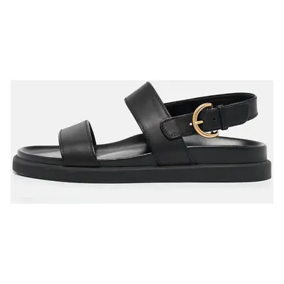 Gianvito Rossi Black Leather Bilbao Sandals Size