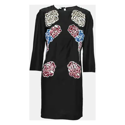 Stella McCartney Black Silk Embroidered Mini Dress