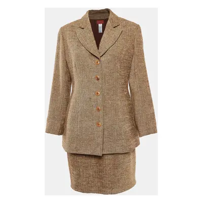 Kenzo Brown Wool Blazer and Skirt Set