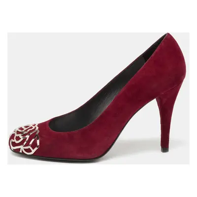 Stuart Weitzman Burgundy Suede Rosita Round Toe Pumps Size