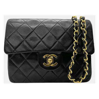 Chanel Lambskin Navy Gold Matelasse Shoulder Bag