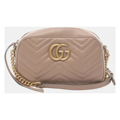 Gucci Leather Pink Gg Marmont Shoulder Bag