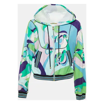 Emilio Pucci Multicolor Printed Velvet Zip Up Jacket