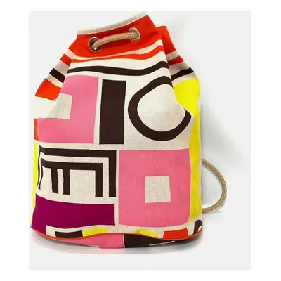 Hermes Multicolor Cotton Canvas Sac Marin Recif Backpack