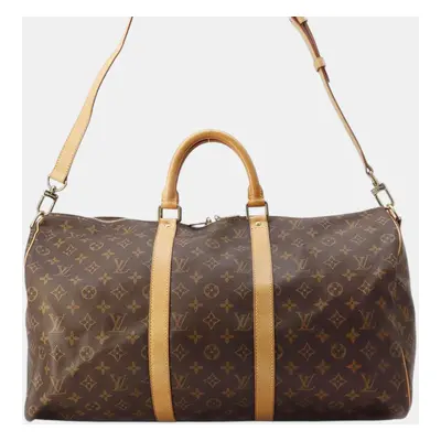 Louis Vuitton Brown Monogram Keepall Bandouliere bag Size