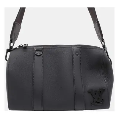 Louis Vuitton Black Grained Calf Leather Aerogram City Keepall Shoulder Bag