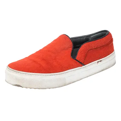 Celine Orange Calfhair Slip On Sneakers Size