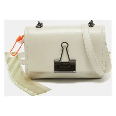 Off-White Off White Leather Mini Binder Clip Crossbody Bag