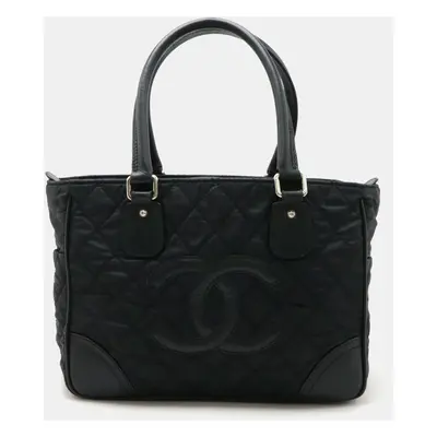 Chanel Black Leather Matelasse Coco Mark Tote Bag