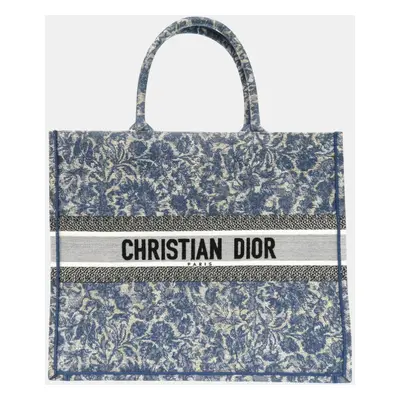 Dior Blue Canvas Book Tote Large Tote Bag