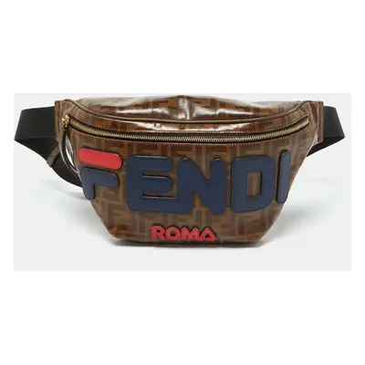 Fendi x Fila Brown Zucca Coated Canvas Mania Belt Bag