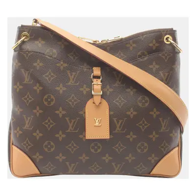 Louis Vuitton Brown Coated Canvas Leather Monogram Odeon Nm Mm Shoulder Bag