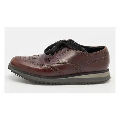 Prada Sport Brown Leather Brogue-Derby Size