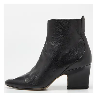 Jimmy Choo Black Leather Ankle Booties Size