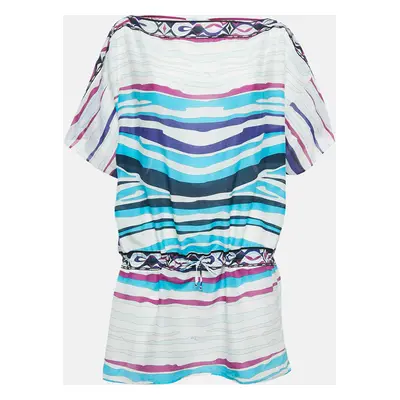 Emilio Pucci Blue/White Printed Cotton Voile Tunic