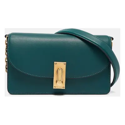 Marc Jacobs Teal Green Leather Jane Wallet On Chain