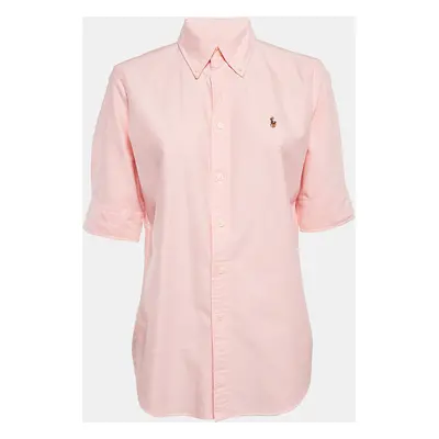 Ralph Lauren Pink Cotton Slim Fit Half Sleeve Shirt