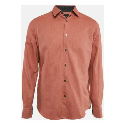 Boss By Hugo Boss Rustic Orange Cotton Tailored Shirt