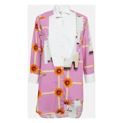 Loewe Pink Wallpaper Print Cotton Asymmetric Long Shirt