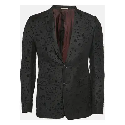 Dior Homme Black Wool Flock Detail Single Breasted Blazer