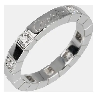 Cartier 18K White Gold and Diamond Lanieres Band Ring EU