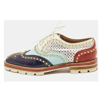 Christian Louboutin Multicolor Leather and Patent Leather Brogues Size