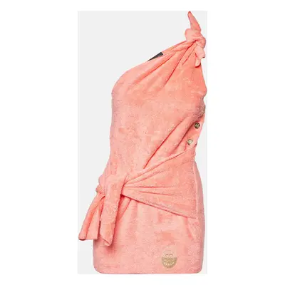 Chanel Coral Pink Terry One-Shoulder Cover-Up Mini Dress