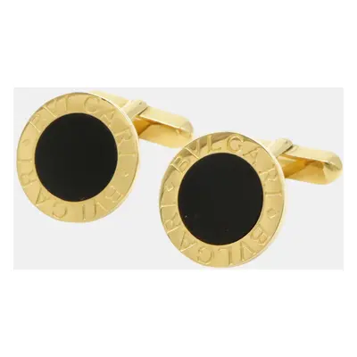 Bvlgari 18K Yellow Gold and Onyx Bvlgari Bvlgari Cufflinks