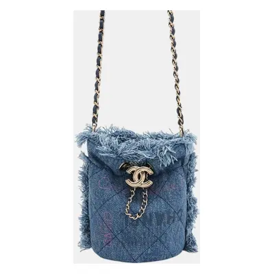 Chanel Denim Matelasse Coco Mark Chain Shoulder Bag