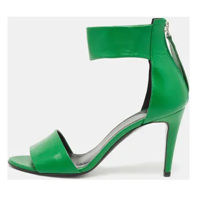 Pierre Hardy Green Leather Ankle-Strap Sandals Size