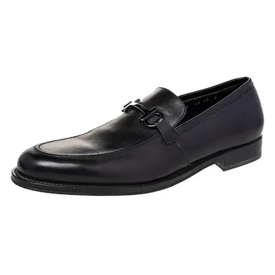 Salvatore Ferragamo Black Leather Gancini Bit Loafers Size