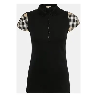 Burberry Brit Black Cotton Pique Polo T-Shirt