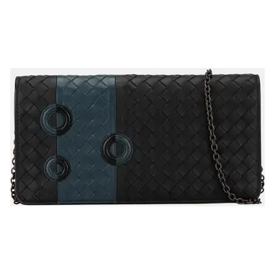 Bottega Veneta Black Intrecciato Wallet On Chain